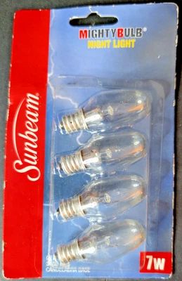 Sunbeam 4 Pack Mighty Bulb Night Light 7 Watt 3000 Hours Candelabra Base - Image 1 of 4