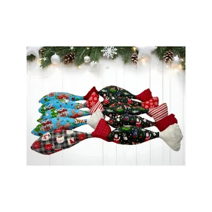Christmas Catnip Kicker Toy: Handmade Fish Shape, Holiday Fabric - Picture 1 of 4