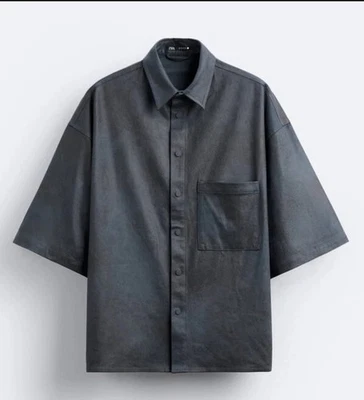 ZARA Faux Suede Relaxed fit button down Shirt Size Medium ..(t3) - Image 1 of 4