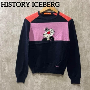 Maglione maglia Iceberg STORIA gatto Silvestro vintage Made in Italy Navy usato - Foto 1 di 5
