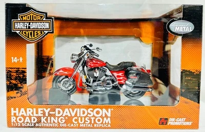 Harley-Davidson Road King roja personalizada con llamas por DCP escala 1/12 Foto 1 de 4