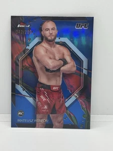 2024 Topps Finest UFC Common Blue Refractor /200 Mateusz Rebecki #38 Rookie RC - Picture 1 of 2
