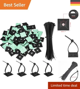 Vielseitige 100 Stück Schwarz Kabelbinder - Kabelorganisation für Büro & Zuhause - Bild 1 von 9