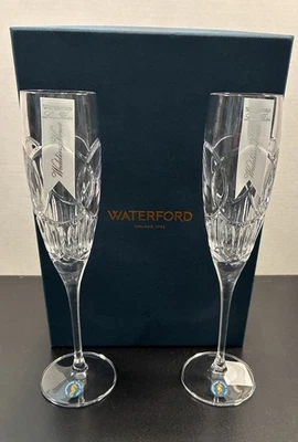 Flauta Waterford Love Wedding Vows, 7 oz, juego de 2 (nueva-caja abierta-no usada) con etiquetas Foto 1 de 4