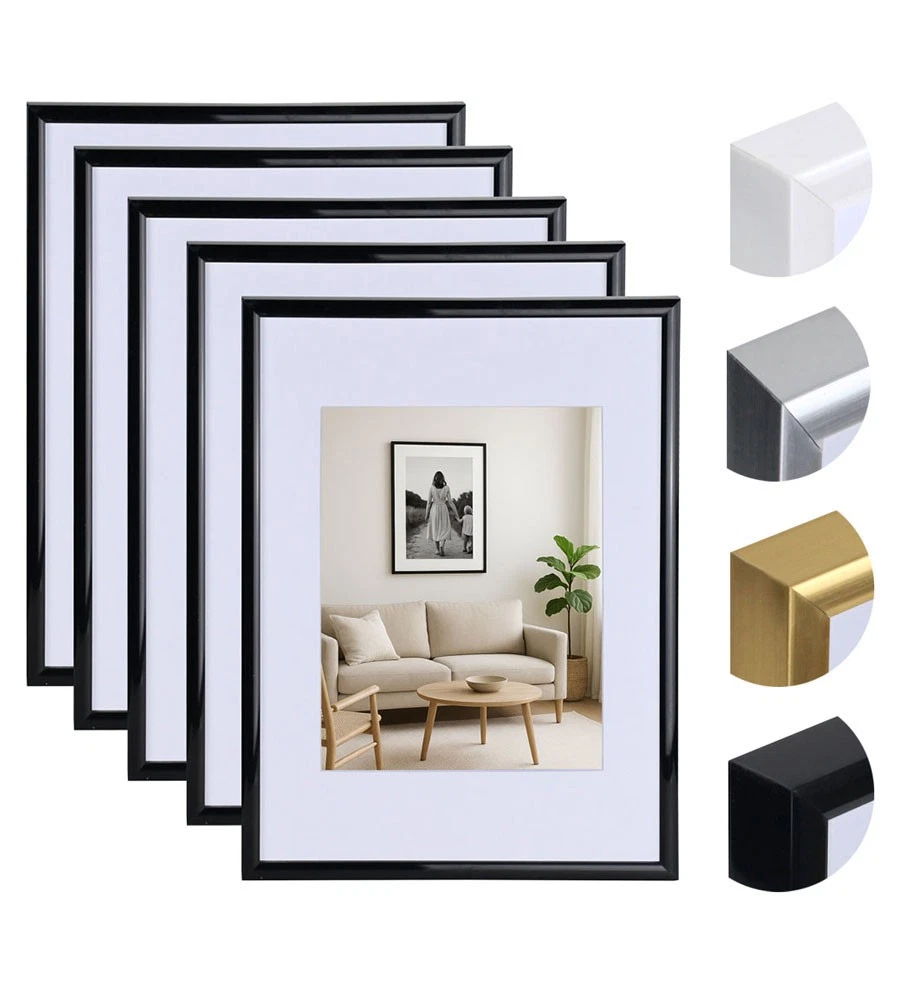 Bilderrahmen Quadratisch 40x40 Cm – Klarglas, Kunststoff, Anthrazit, Mit Jumboaufhängung
