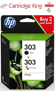 Genuine HP 303 Colour and Black ink combi pack - Afbeelding 1 van 6