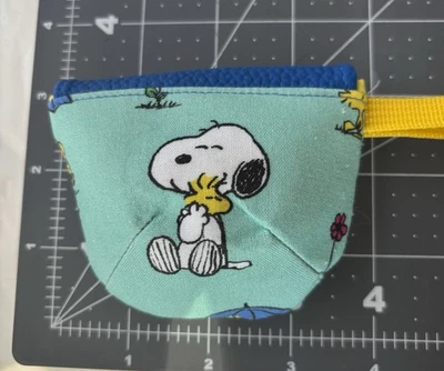 Fabric Snoopy Ear Buds Pouch with Swivel Hook New Unused Handmade By Me  3”x4” - Image 1 of 4
