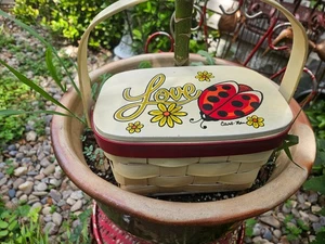 VINTAGE 60ER 70ER JAHRE MCM LOVE & LADY BUG SIGNIERT CARO NAN KORBGEWEBE GELDBÖRSE - Bild 1 von 10