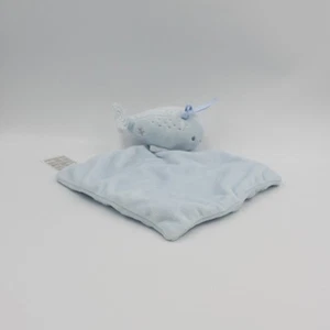 Doudou plat baleine bleu mouchoir MOTS D'ENFANTS - 27287 - Photo 1/4