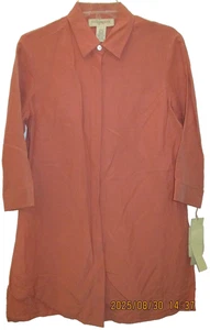 Women's Size 0 (4-6) Easy Spirit Long Blouse Top Silk & Linen MSRP $94.00 NewTag - Picture 1 of 8