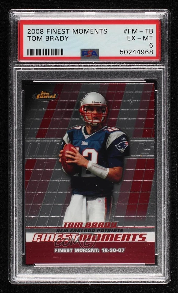 2008 Topps Finest Finest Moments Tom Brady #FM-TB PSA 6 - Image 1 of 2