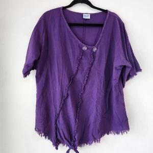 Oh My Gauze lila Bluse Top Shirt Lagenlook Bohemian 100% Baumwolle Damen L - Bild 1 von 8