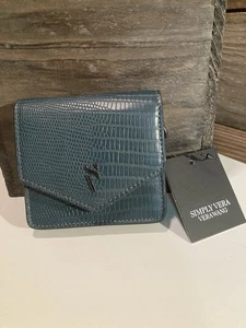 Neu mit Etikett - Veganes Leder Simply Vera Wang Geldbörse Baylor RFID Klappe kleine Geldbörse türkis - Bild 1 von 4