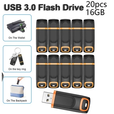 20 Pieces USB 3.0 Flash Drive 16GB Memory Stick Thumb Drive Pen USB Stick - Image 1 of 4