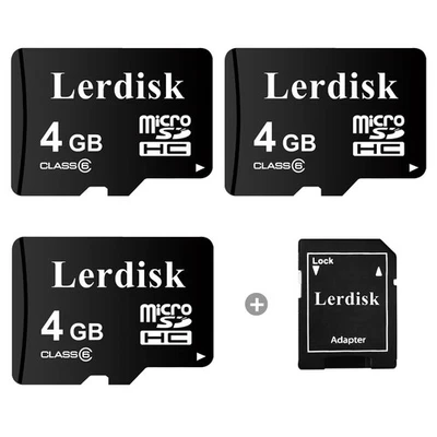 Factory Wholesale Micro SD Card 4GB Pack of 3 in Bulk with SD Adapter MicroSD... - Image 1 of 4