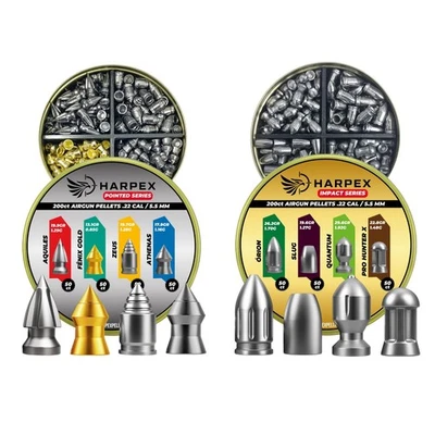 Harpex .22 (5.5mm) Airgun Pellets Ultimate 8-Type Combo – Heavy Domed & Pointed - Image 1 of 4