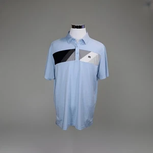 Travis Mathew Shirt Mens Size XL Peru Short Sleeve Light Blue Tech Golf Polo - Picture 1 of 5