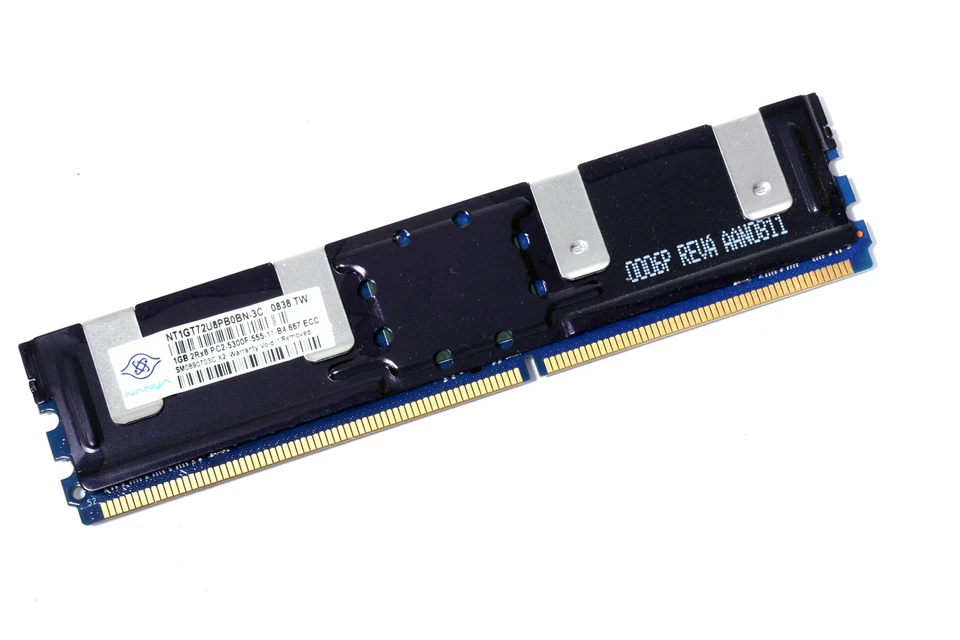 Nanya NT1GT72U8PB0BN-3C PC2-5300F-555-11-B4 1GB Server Memory RAM - Image 1 of 1