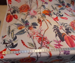 Bright Fruit Print Cotton Upholstery Fabric Remnant F950 - Picture 1 of 1