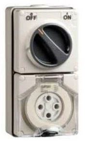 Clipsal INDUSTRIAL SWITCHED SOCKET CLI56C432GY 500V 32A 3-Pole 4-Pin Round, Grey - Picture 1 of 1