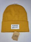 Frye And Co Hat Beanie Unisex Size OS Cuff Logo Patch Yellow Gold Winter Hipster