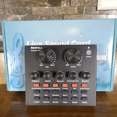 REMALL Live Sound Card for Live Streaming, Voice Changer Upgraded V8 Sound Ca... - Image 1 of 4