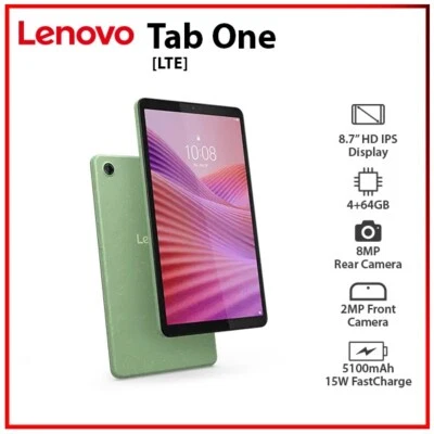 Lenovo Tab One GREEN 8.7" LTE 4GB+64GB Octa Core Android PC Tablet (Wi-Fi+4G) - Image 1 of 4
