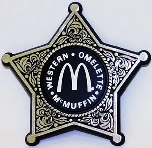 Raro distintivo spilla bottoni spilla McDonalds Western Omelette McMuffin vintage anni 90 - Foto 1 di 3