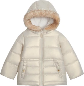 Baby Girls' Warm Winter Parka Coat with Faux Fur Sherpa-Lined Hood - Picture 1 of 12