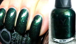 Orly MEET ME UNDER THE MISTLETOE Christmas Green Gold Glass Fleck Nail Polish - Picture 1 of 7
