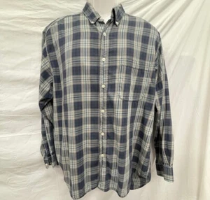 Camisa de vestir Eddie Bauer azul tostado y blanco a cuadros manga larga para hombre M - Imagen 1 de 5