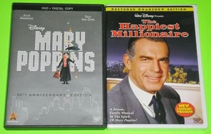 Disney DVD Lot - Mary Poppins (Used) The Happiest Millionaire (New) - Picture 1 of 1
