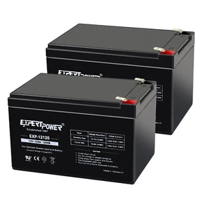 ExpertPower Set of 2 - 12V 12Ah Sealed Lead Acid AGM SLA BATTERY [12volt 12amp] - Picture 1 of 8