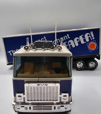 Vintage Nylint GMC '18-Wheeler' "CHEAPER!" Semi Truck – No. 911-Z – Steel Toy – - Image 1 of 4