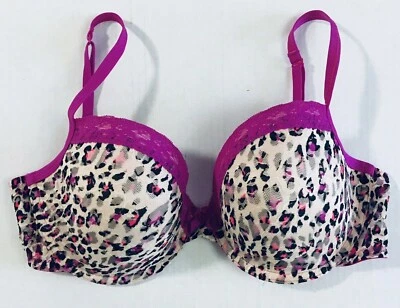 La Senza Lingerie Perfectly Me Bra Pink Animal Print Lace Padded Underwire Size  Foto 1 de 4
