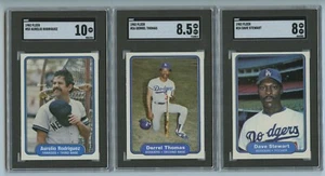1982 Fleer 3 Card Lot All SGC Graded Inc. #53 Rodriguez, #26 Thomas, #24 Stewart - Picture 1 of 2