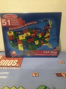USA MAP 51 Piece Floor Puzzle 3-Feet X 2-Feet Ages 6+ by Melissa & Doug NEW! - Picture 1 of 6