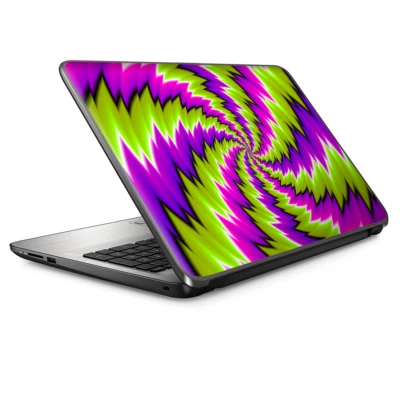 Envoltura de revestimiento universal para computadora portátil de 13 pulgadas - remolinos psicodélicos púrpura verde Foto 1 de 4