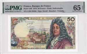 PMG RARE Frankreich 50 Francs 1976 P-148f GEM Stempelglanz 65 EPQ - Bild 1 von 2