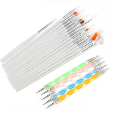 Brush Gel Nail Polish Art Set Dotting Painting Drawing Brushes Pen Tools 20pcs. - Image 1 of 4