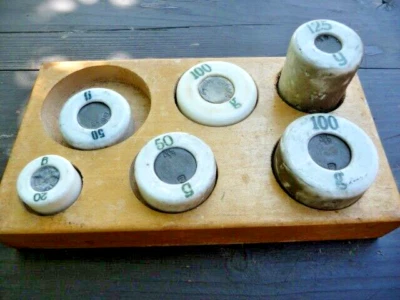 Antiker Satz Gewichte Geeicht 1919/23 Tante Emma Laden Unverpackt geschäft Bio B - Bild 1 von 2