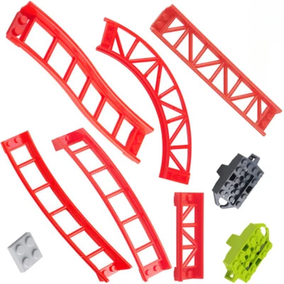 10X Roller coaster Building Blocks Long Short Straight Rail Particle Technology  - Image 1 of 4