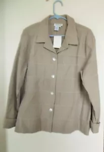 Coldwater Creek Sz L Patch Work Pattern Beige Jacket NWT - Picture 1 of 3