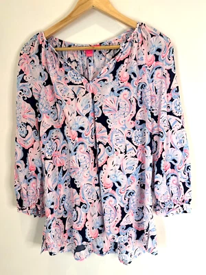 Top de playa Lilly Pulitzer cachemir para mujer mediano Willa marea alta conchas marinas -L36 Foto 1 de 4