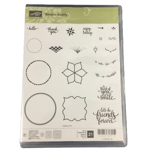 Stampin' Up! Conjunto de 21 estampillas BELLEZA ORIENTAL sentimientos formas florales - Imagen 1 de 5