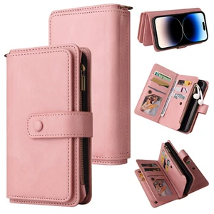 Zipper PU Leather Flip Wallet Case Phone Case Cover for MotorolaG200 G73 G53 E13 - Picture 1 of 16