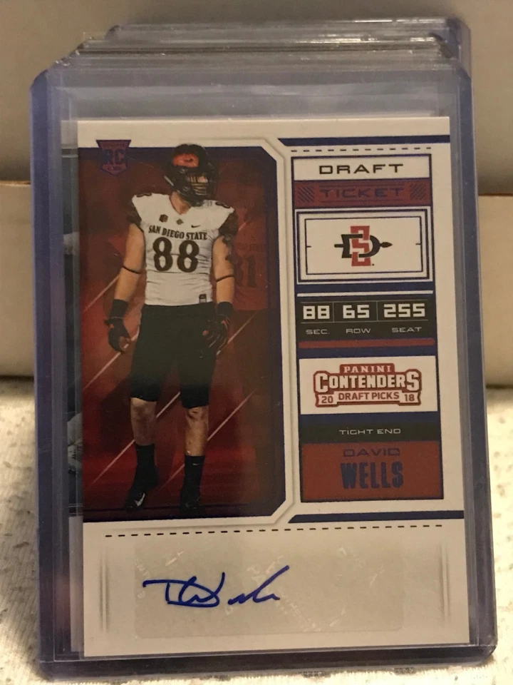 DAVID WELLS 2018 CONTENDERS ROOKIE AUTO SAN DIEGO STATE! - Image 1 of 1