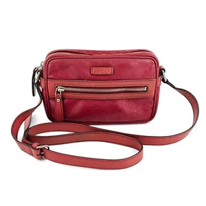 Gucci GG Damen Schultertasche Crossbody PVC Leder rot gebraucht authentisch Japan kostenloser Versand - Bild 1 von 20