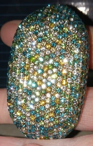 AKKAD GEMSTONE CRYSTAL BRACELET HSN, blues, golds, beach ocean colors - Picture 1 of 8