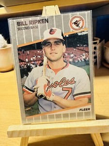 BILL RIPKEN BALTIMORE ORIOLES 1989 FLEER BASEBALL CARD ERROR FF BLACK BOX #616